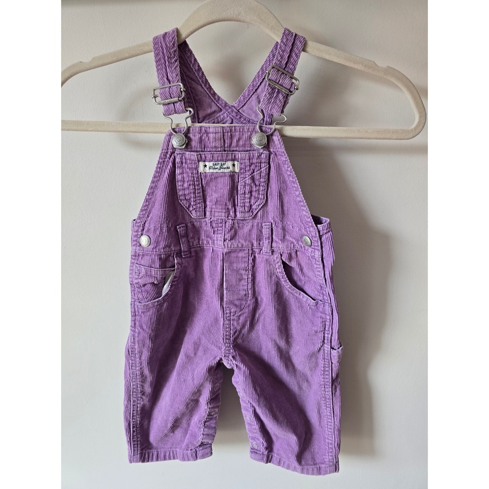 Baby Gap Purple Corduroy Overalls Kids 3-6 Months Adjustable Straps Cotton